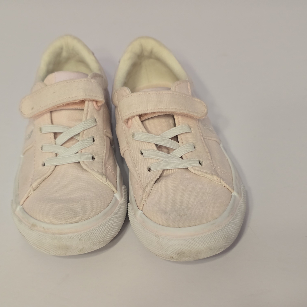 Polo Ralph Lauren Toddler Little Kids 10 Light Pink Polo Canvas Velcro Sneakers